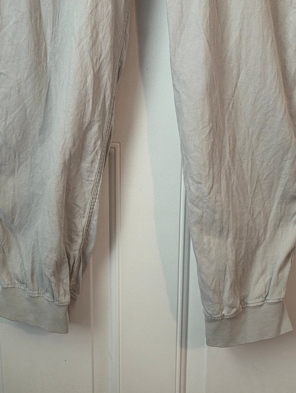 FAHERTY Arlie Day Pant Women's L Light Gray Tencel Linen Blend Joggers - Picture 8 of 14